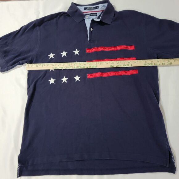 Vtg Tommy Hilfiger Polo Rugby Shirt Mens XL Embroidered Flag Y2k Preppy - Picture 7 of 16